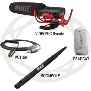 [RODE 촬영용 샷건 붐세트] RODE VIDEOMIC Rycote + Deadcat + BOOMPOLE+ VC1 3m 케이블/붐마이크 세트